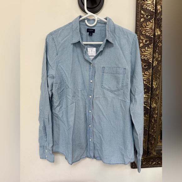 J. CREW Chambray shirt in signature fit Size L NWD $89.50 J4720 - Picture 1 of 9